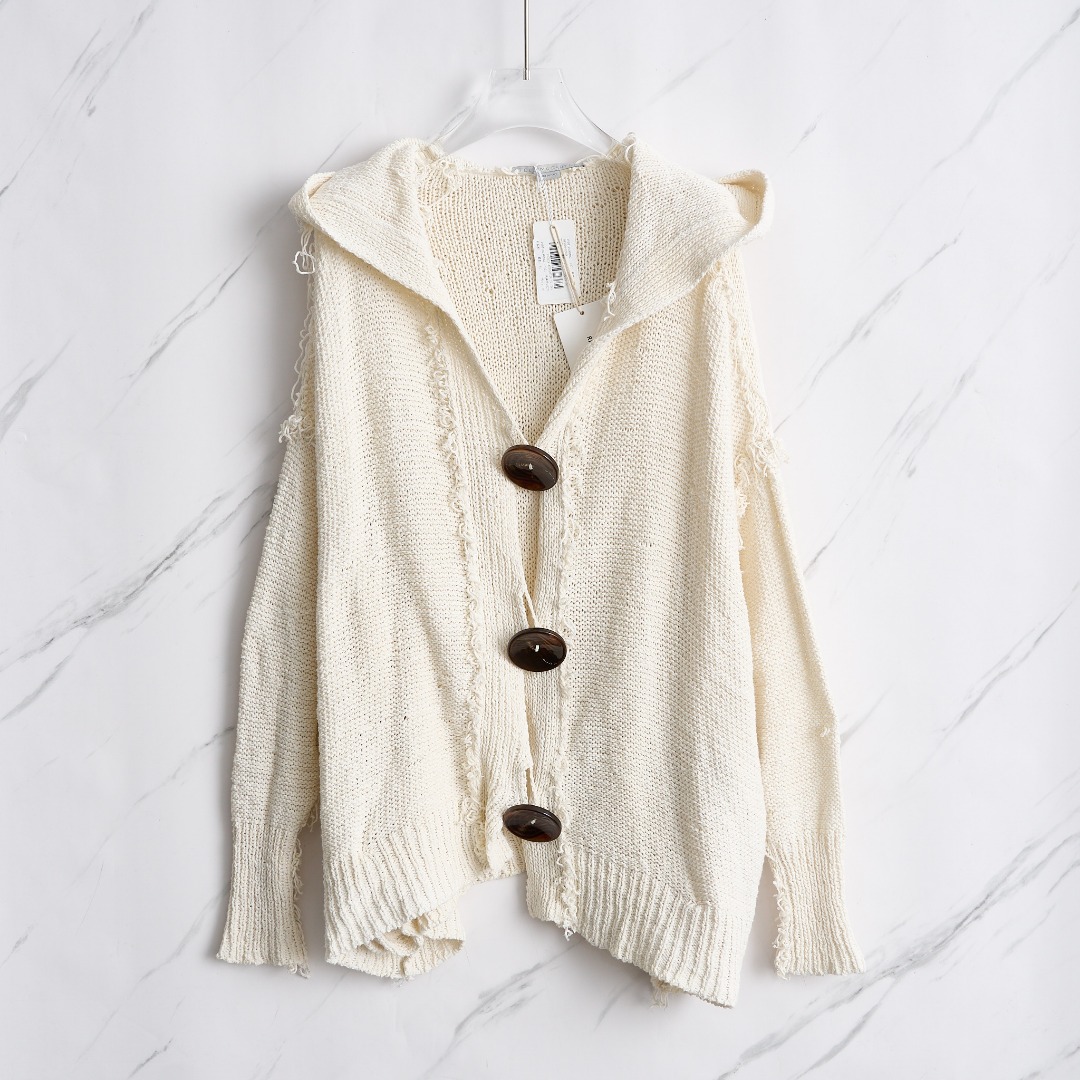 全新未使用/Stella McCartney女士破坏风针织连帽外套SMGU00089