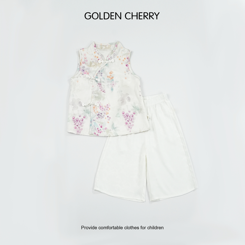 【金樱桃Golden cherry】小童国风盘扣高定洋气套装QDD731