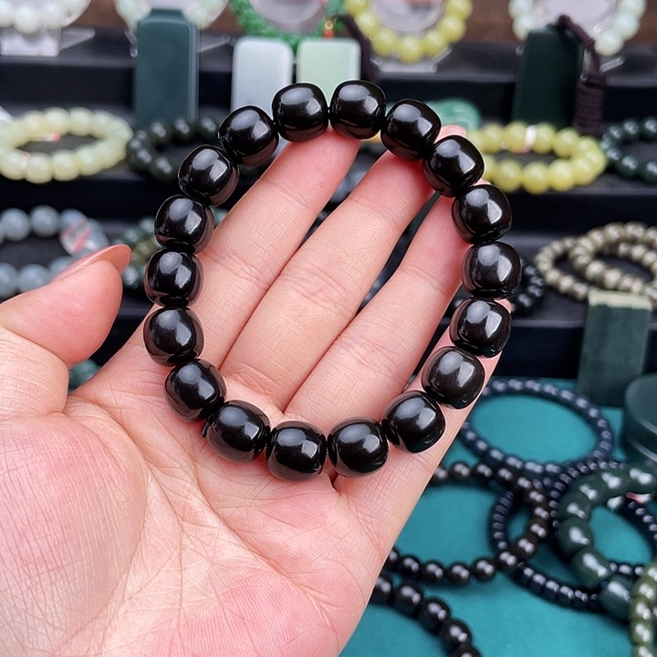 和田玉未镶嵌手链新疆且末金山矿老油糖卡12