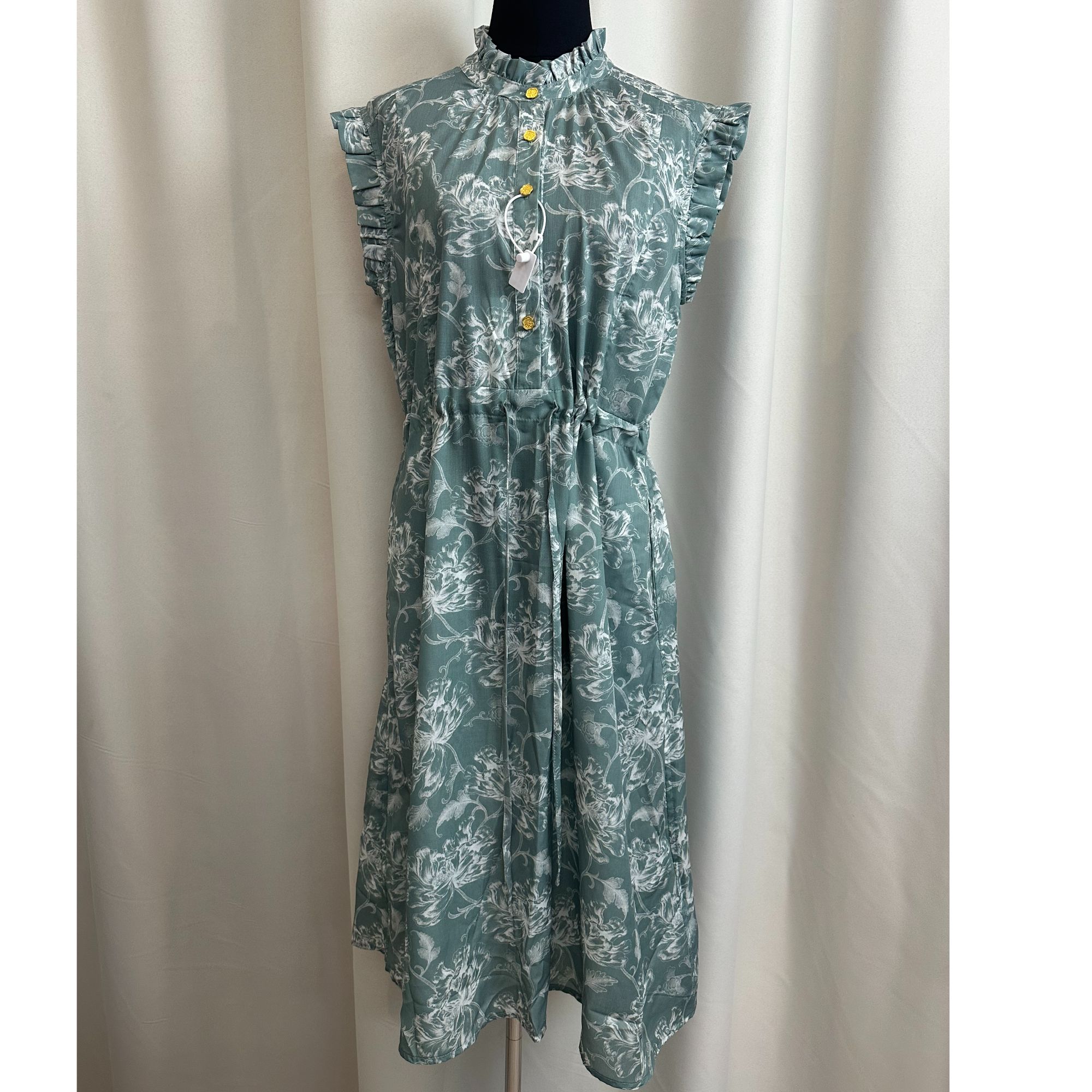 0282#青色女士连衣裙