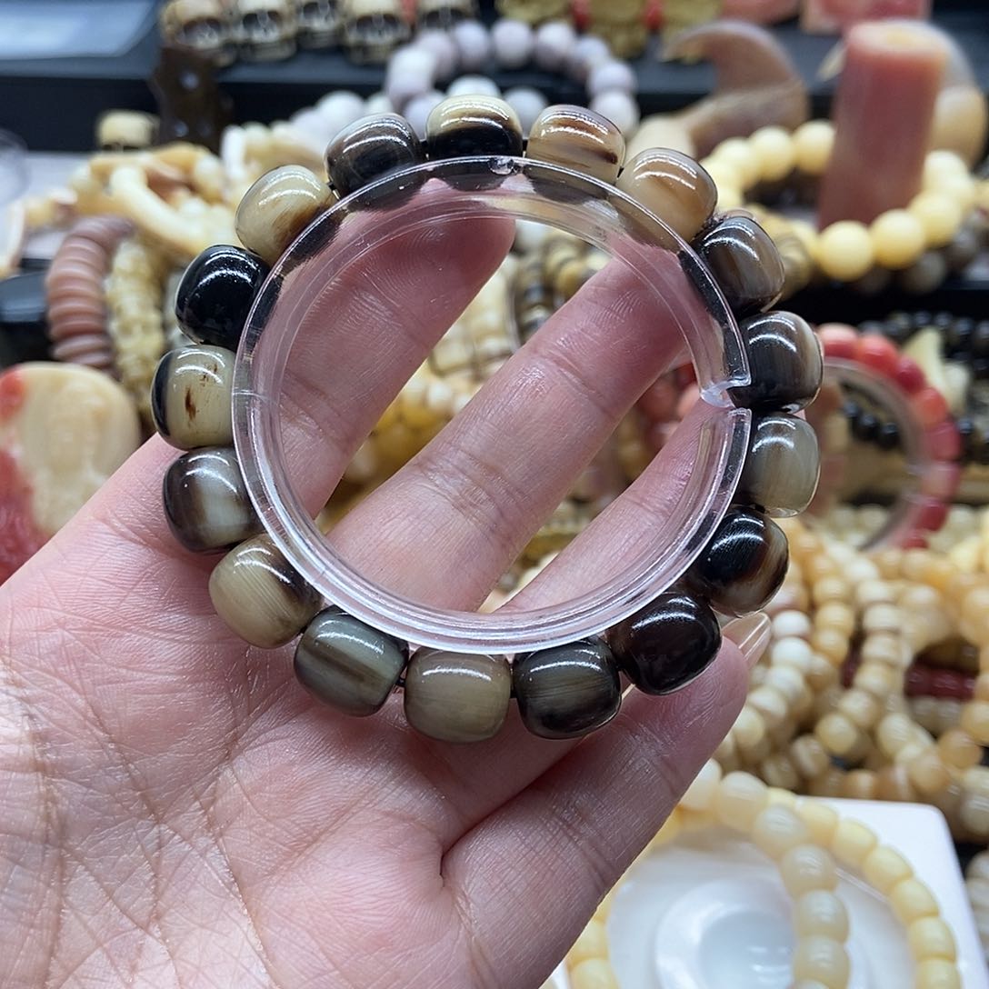 驼骨其他花牛角单圈桶珠