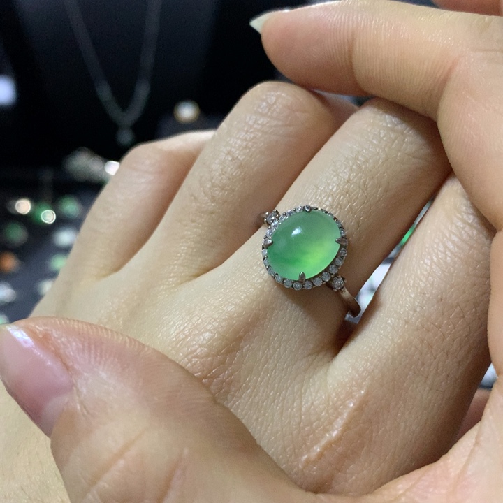 翡翠银S925镶嵌戒指
