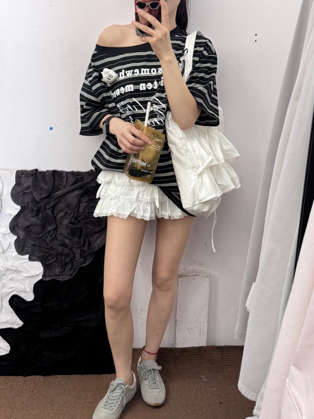 超短裙不起球蕾丝短裙系带半身裙春夏显瘦网红