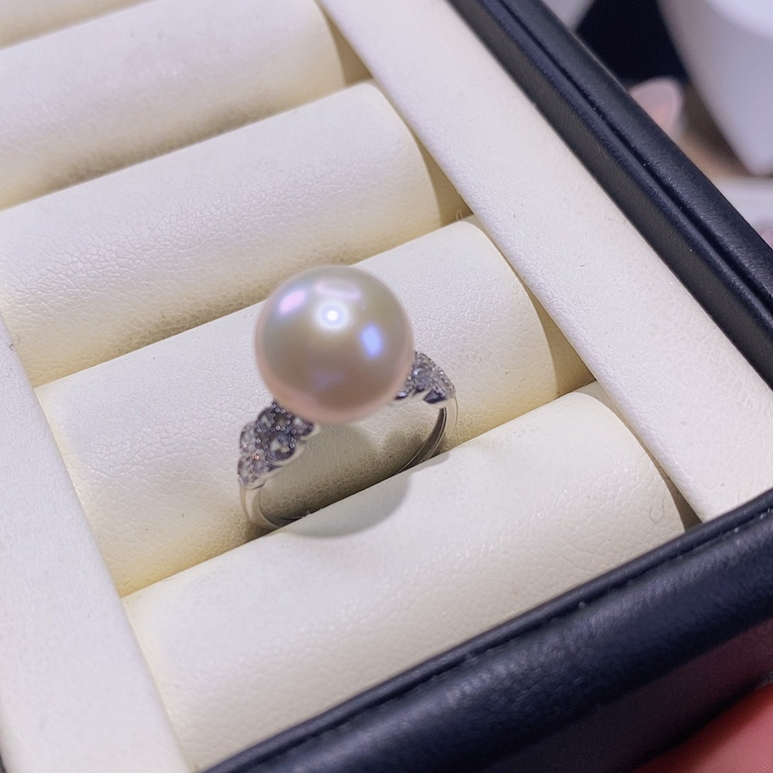 淡水珍珠戒指银S925镶嵌