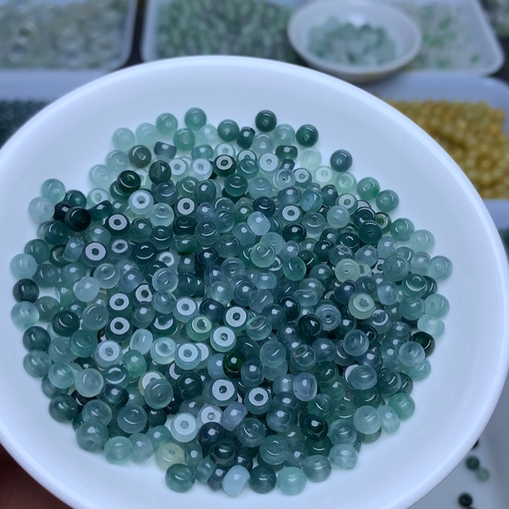 散珠翡翠卡3乘5冰蓝水算盘60个