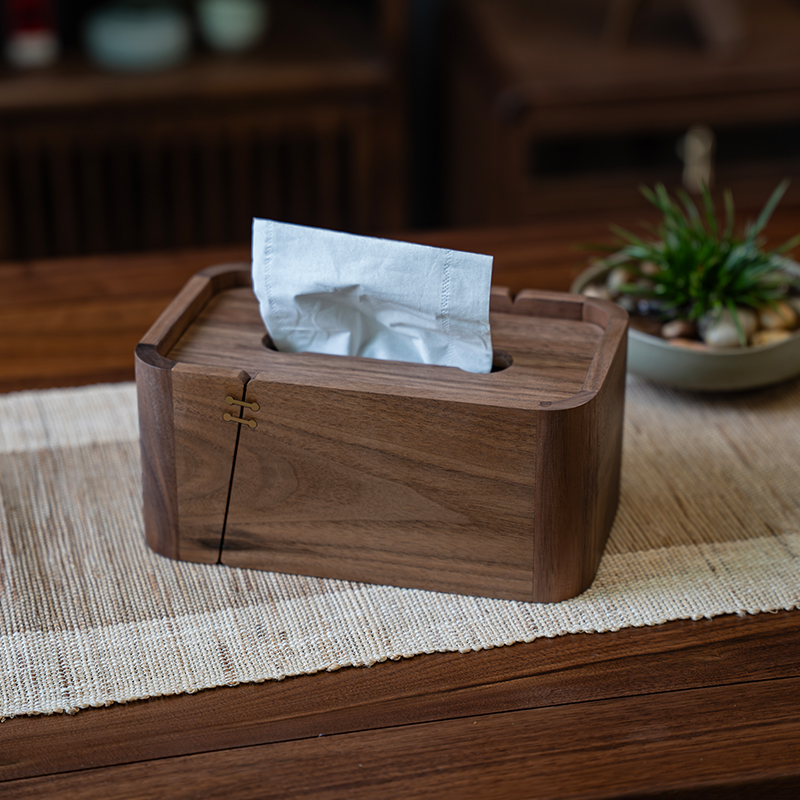 缘林木诗新中式实木质纸巾盒家用客厅茶几抽纸盒高档抽纸盒收纳盒