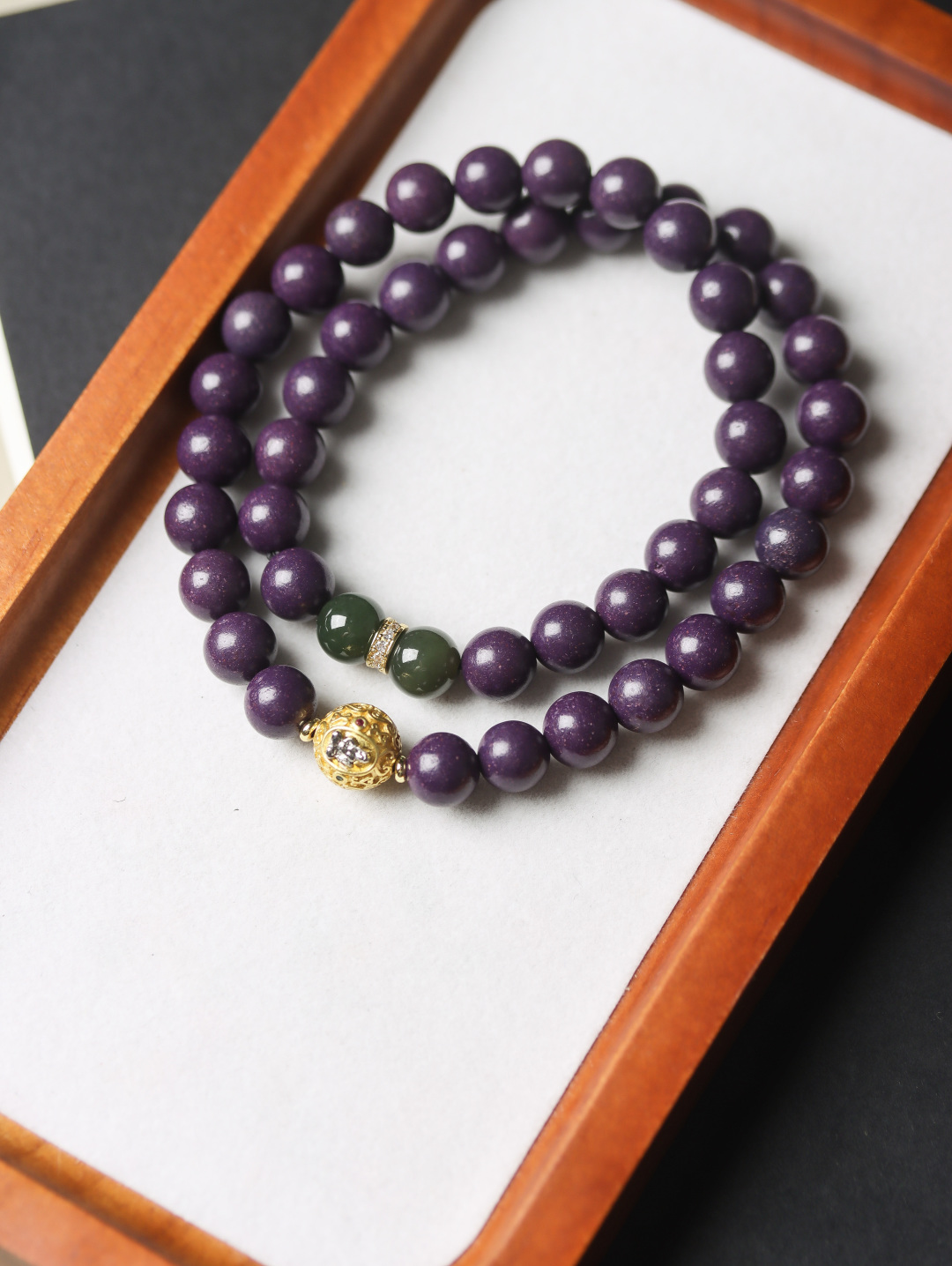 御紫坊紫气东来 0.8*44双圈 天然古法合香珠 简约大气 国风手串