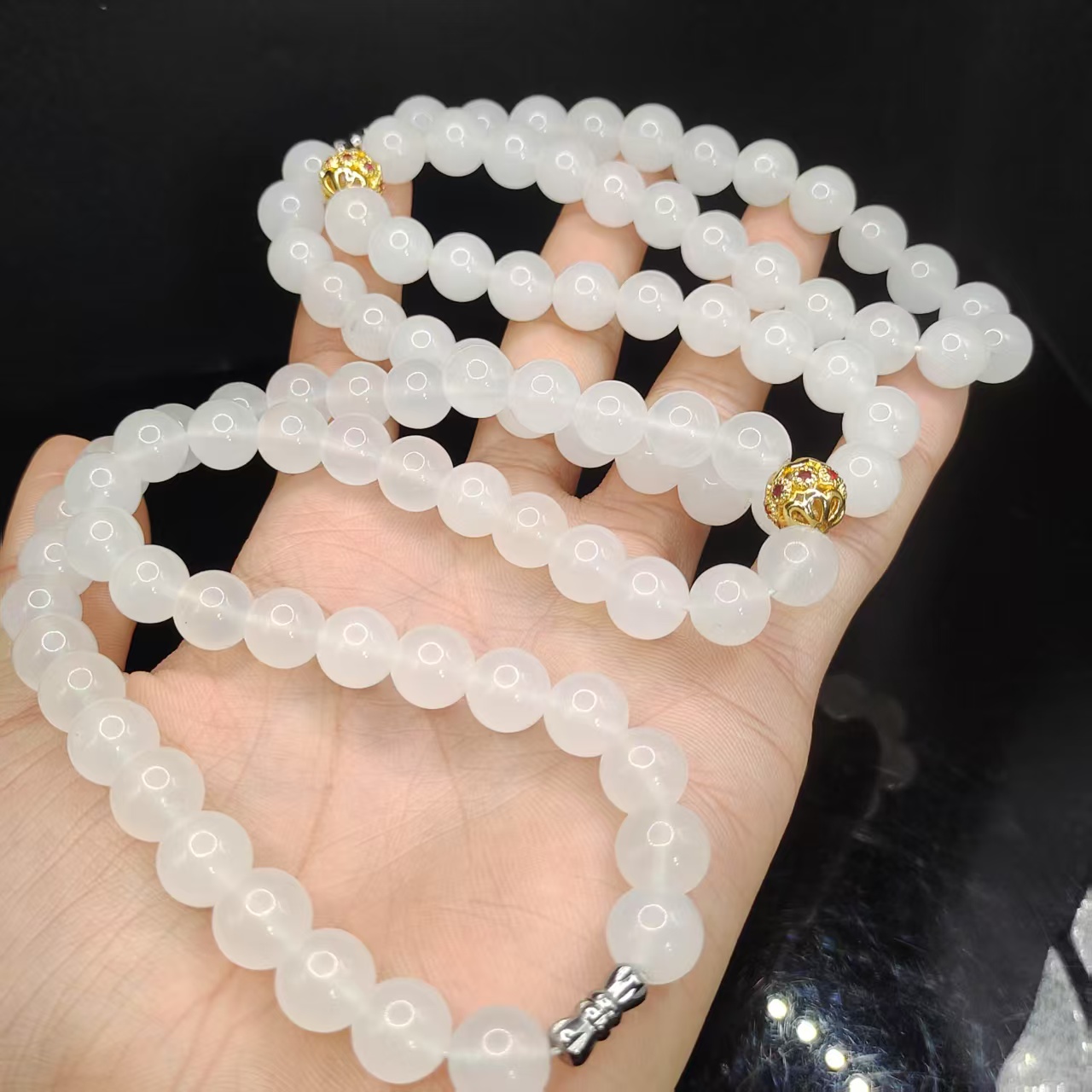 【龙龙严选】白冰玉DIY妈妈链C4【多样性发其一】约10mm