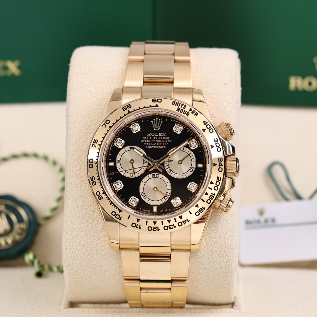 95新 Rolex/劳力士 迪通拿126508 黑盘钻刻金眼睛 2024年7月保卡 