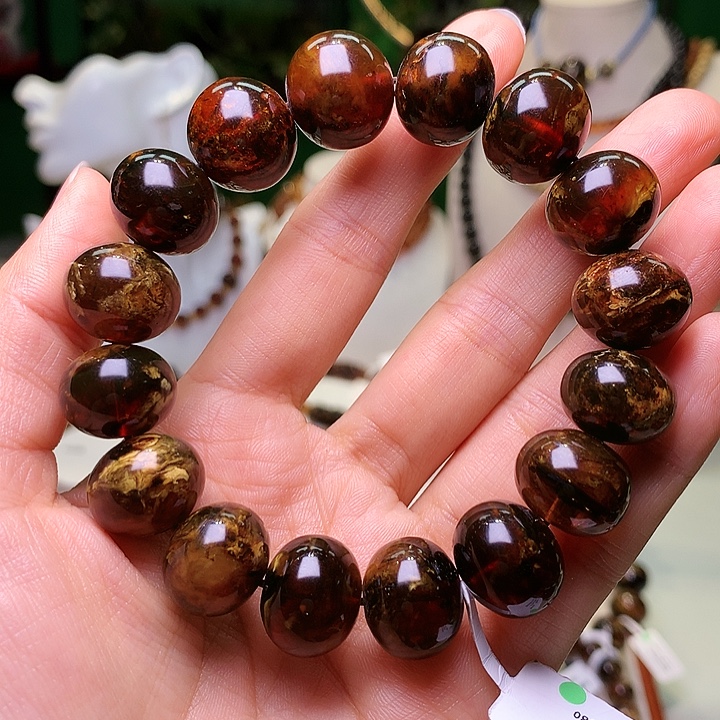 琥珀未镶嵌裸石抚顺琥珀16/老蜡花HR349