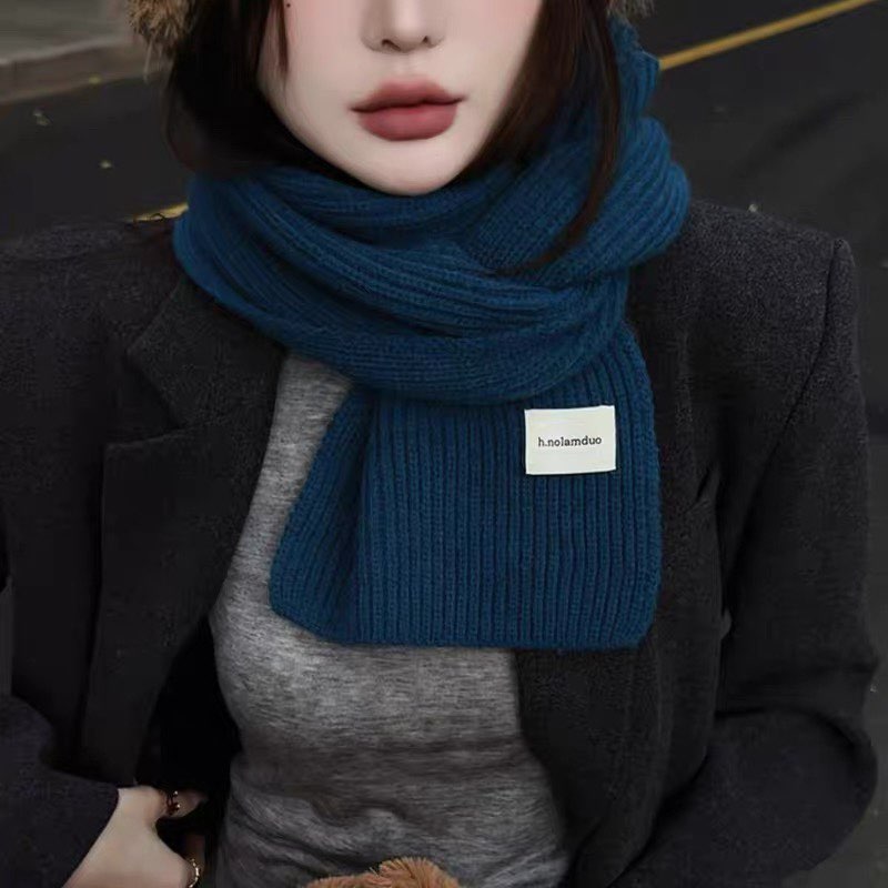 韩版ins百搭柔软毛线围巾女冬季2025新款学生加厚保暖针织小围脖
