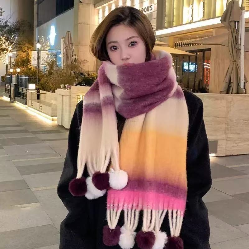 秋冬时尚百搭女士长款经典长方形保暖格纹围巾251Q010