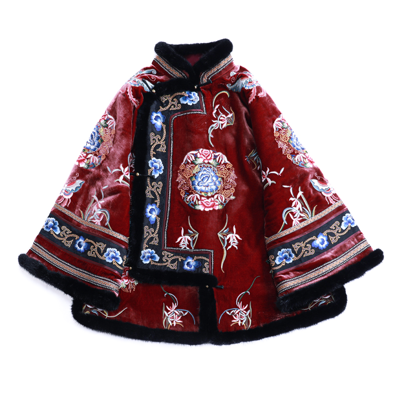 「时光魅影」锦依天裁 丝绒 复古手工设计百搭刺绣国潮女装汉服棉衣