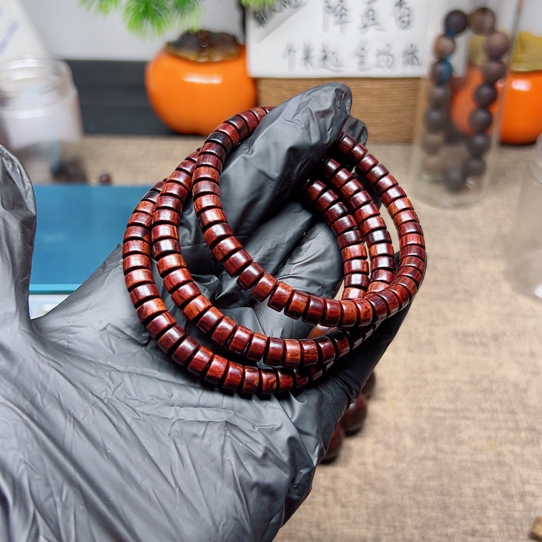 木心*觉海南红降黑金片片珠4-7尺寸39.9