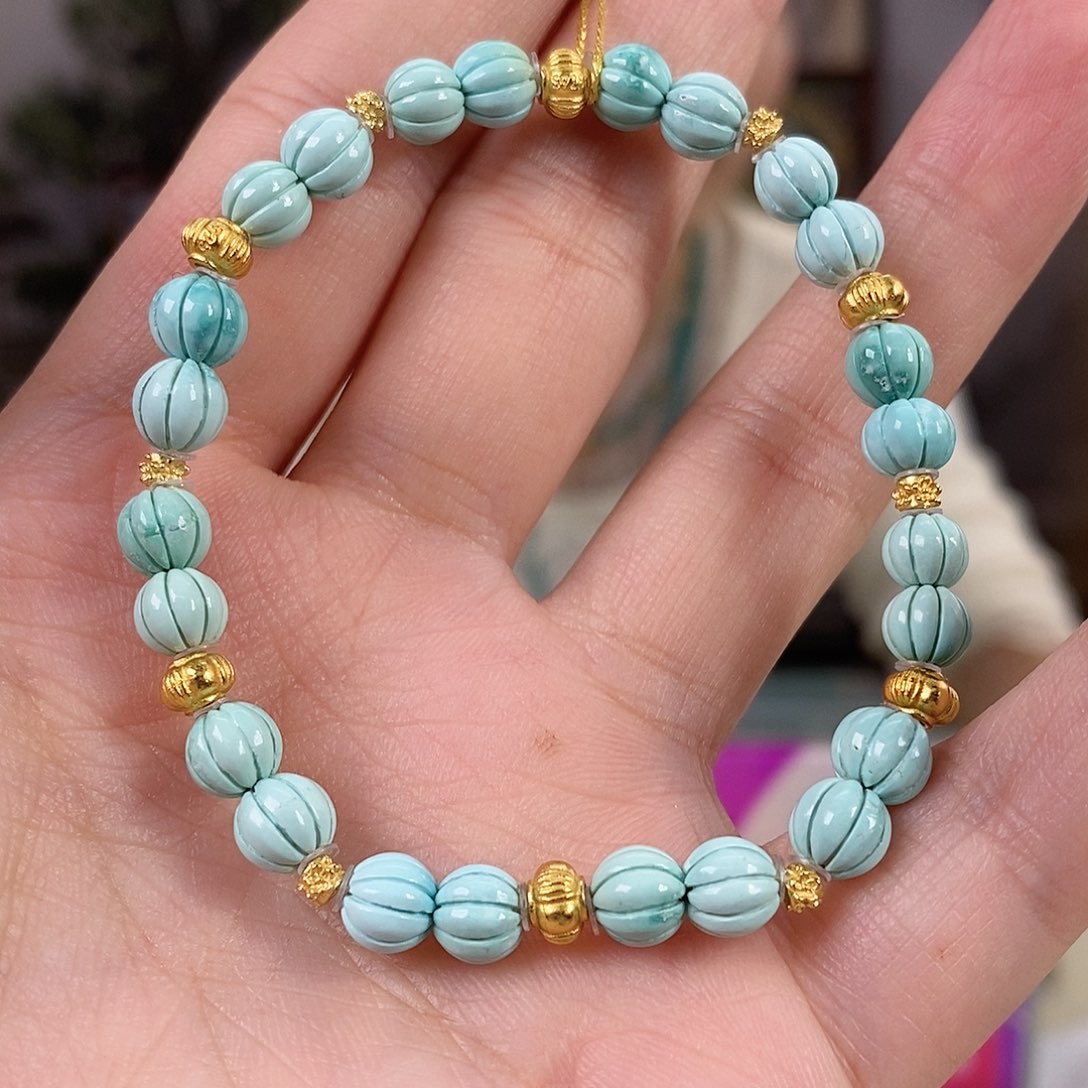 绿松石银S925镀金镶嵌珠宝奇石