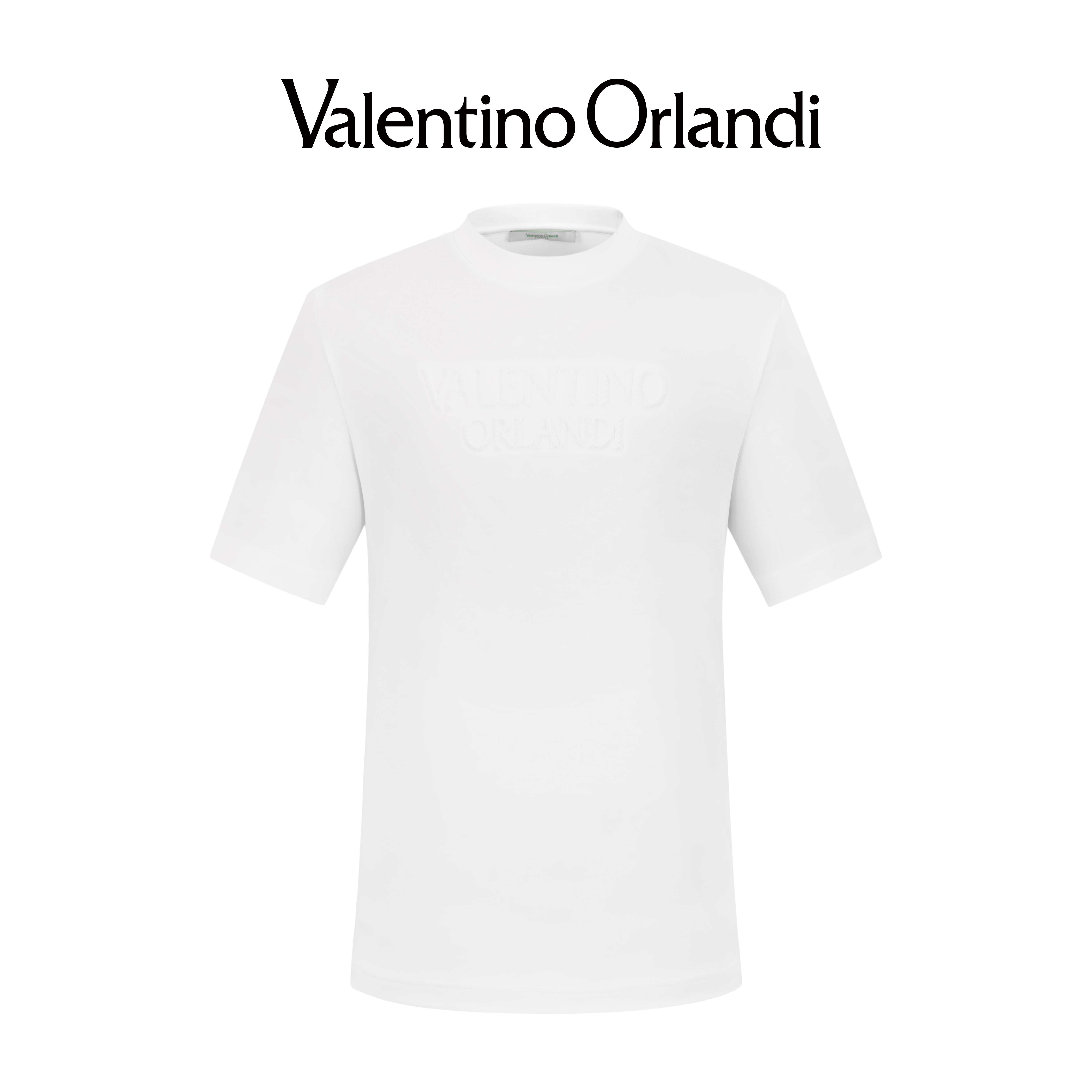 男士秋冬A版时尚简约刺绣钢印字母logo短袖T恤白色上衣1VT252567