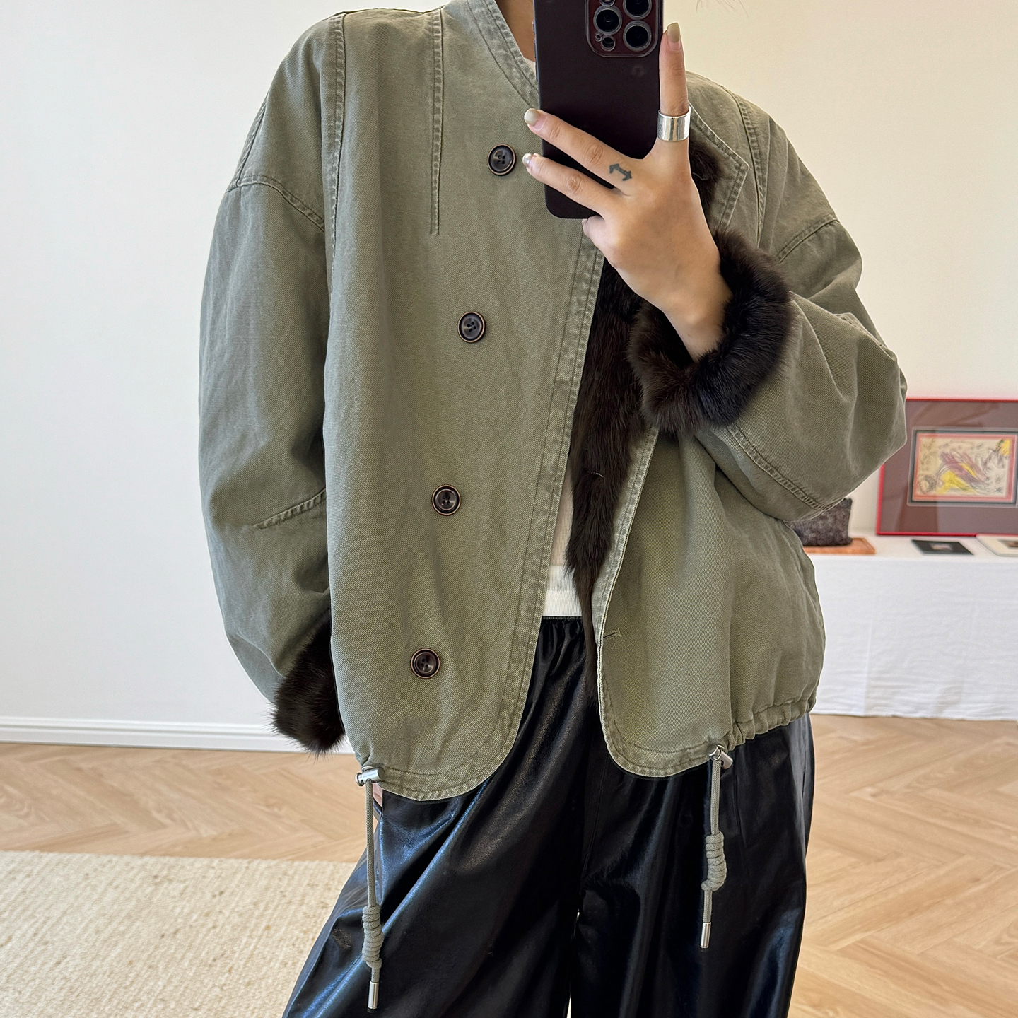 皮草外套女款爆款2025新款海宁直播冬季貂皮内胆松貂毛派克服