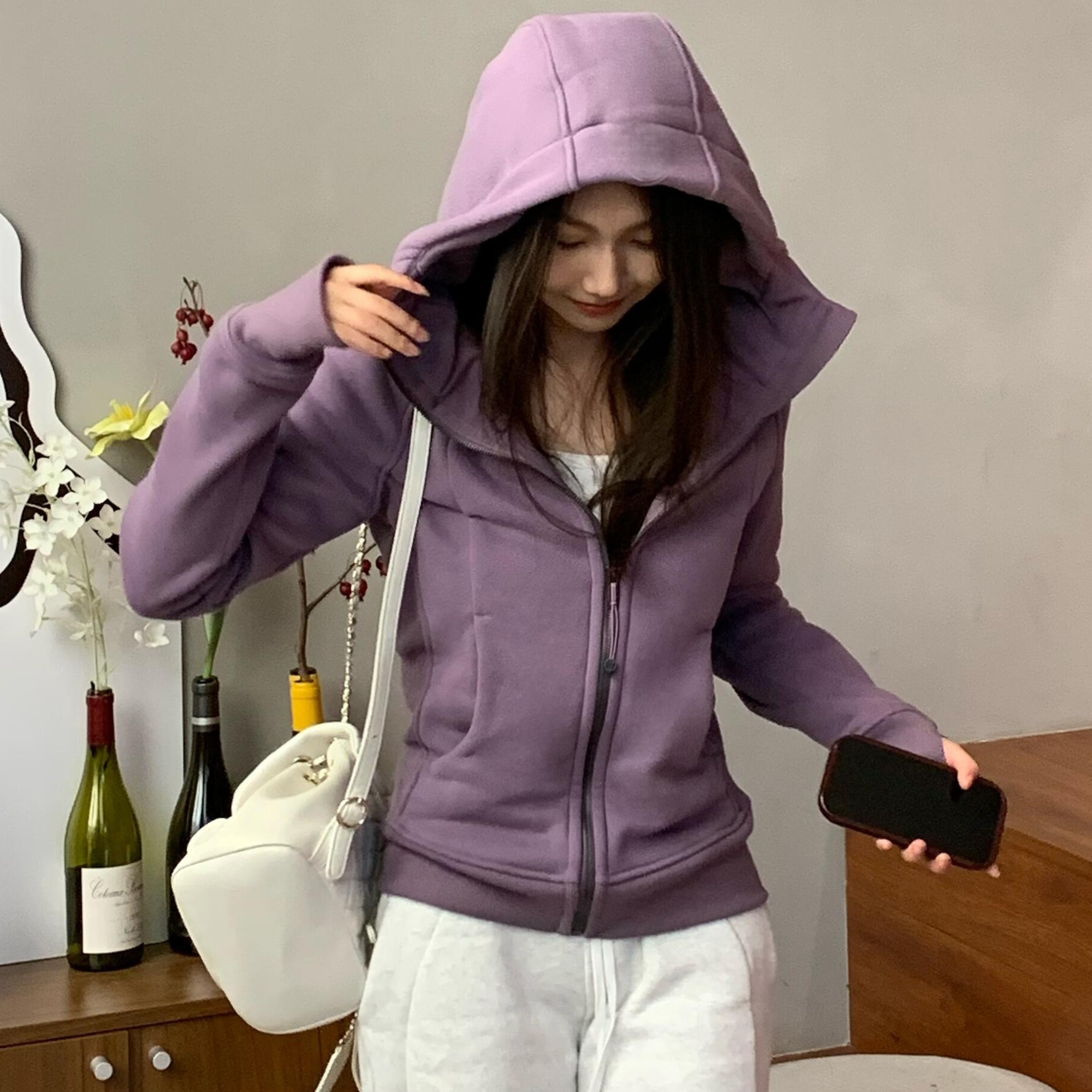 Sub薄绒修身连帽加绒外套商场同款金标 -『万有造物』