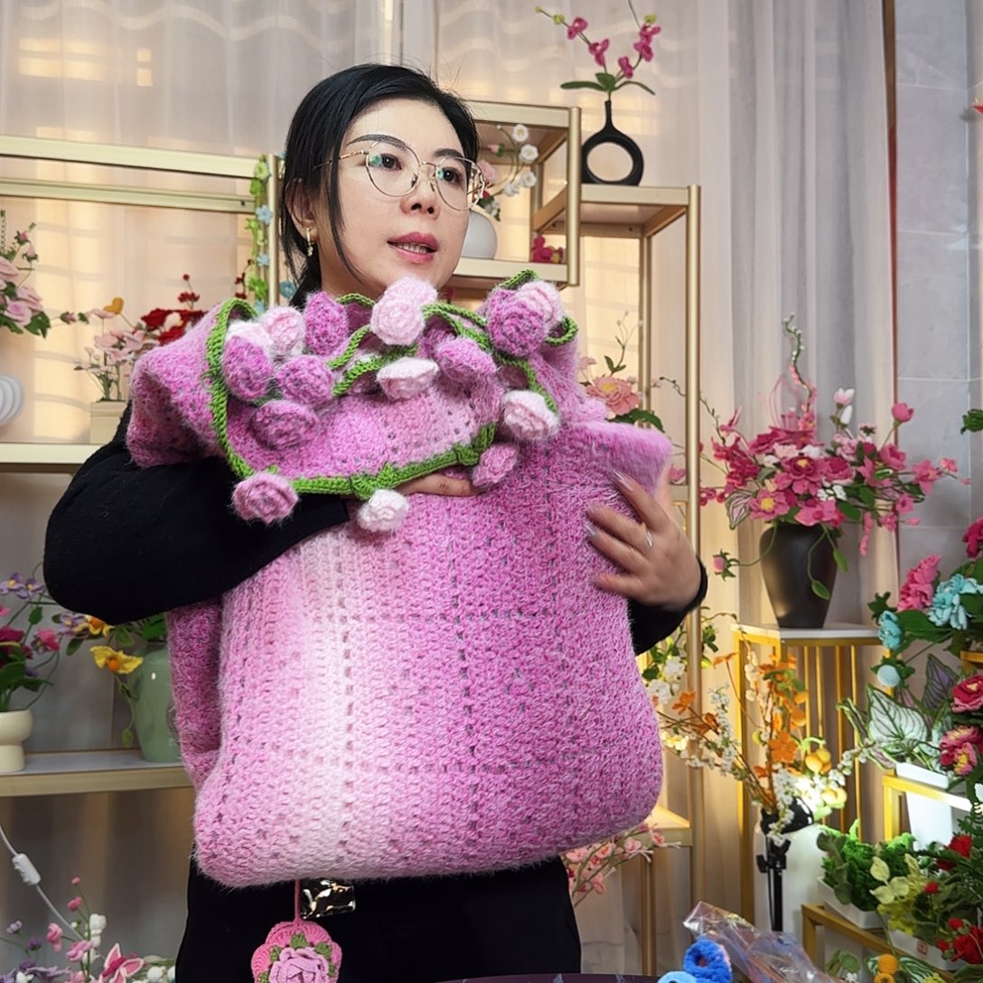 纯手工钩织手工钩织设计大花毯