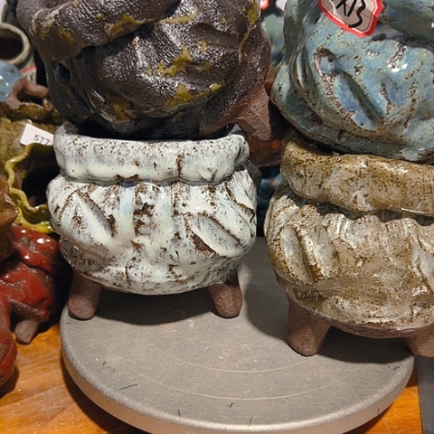 阳***田粗陶花盆手工花盆制作就这样