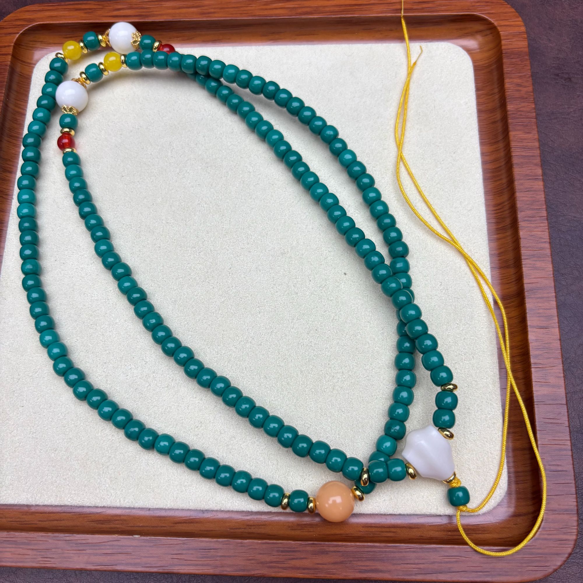 非金属珐琅项链 蓝色松松 吊坠项链 S147