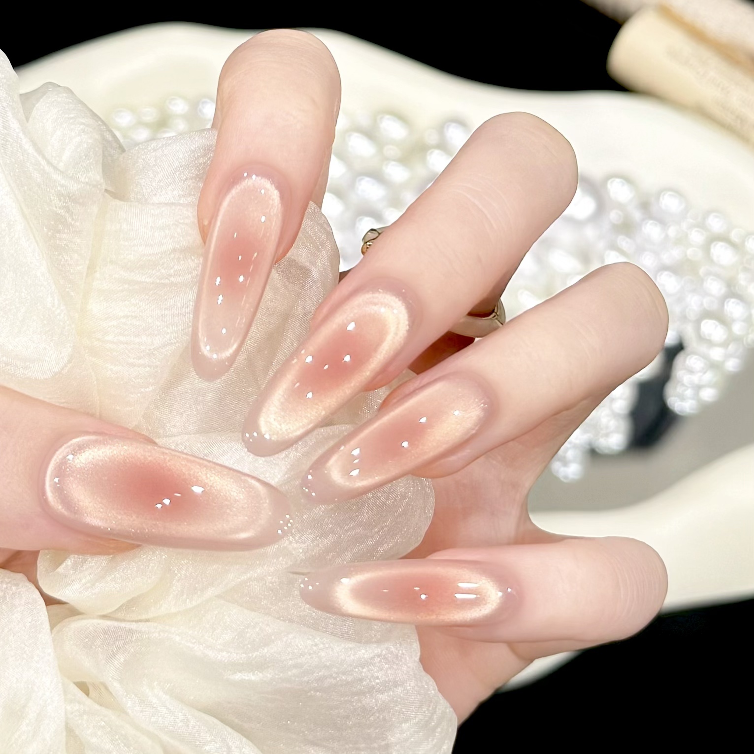  【月落云起】Kull·库姥姥轻奢纯手工猫眼腮红纯欲裸色秋冬显白美甲