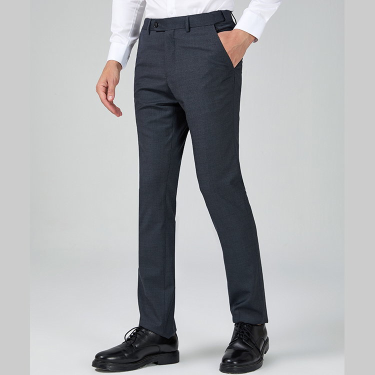 西裤(100%羊毛)super140支纯羊毛高定商务休闲男士直筒西裤