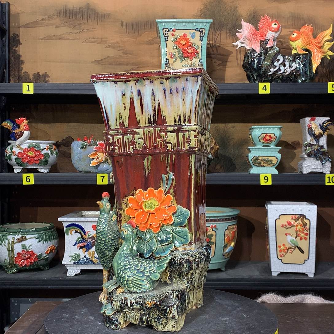 信***⫎高温烧制石湾盆花盆