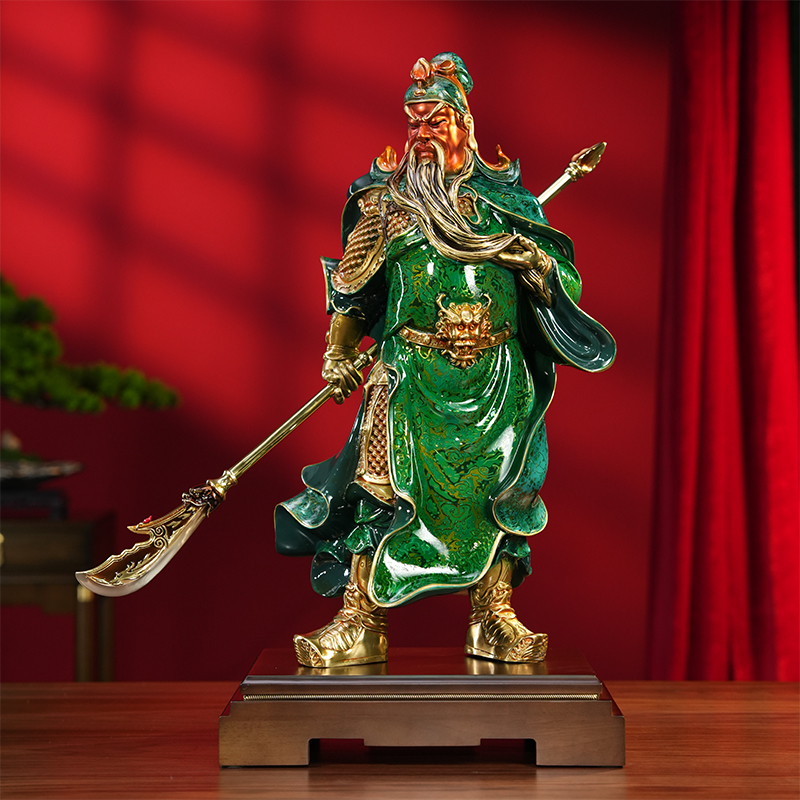 同欢福《大漆义薄云天》武财神关云长摆件客厅电视柜玄关酒柜家居