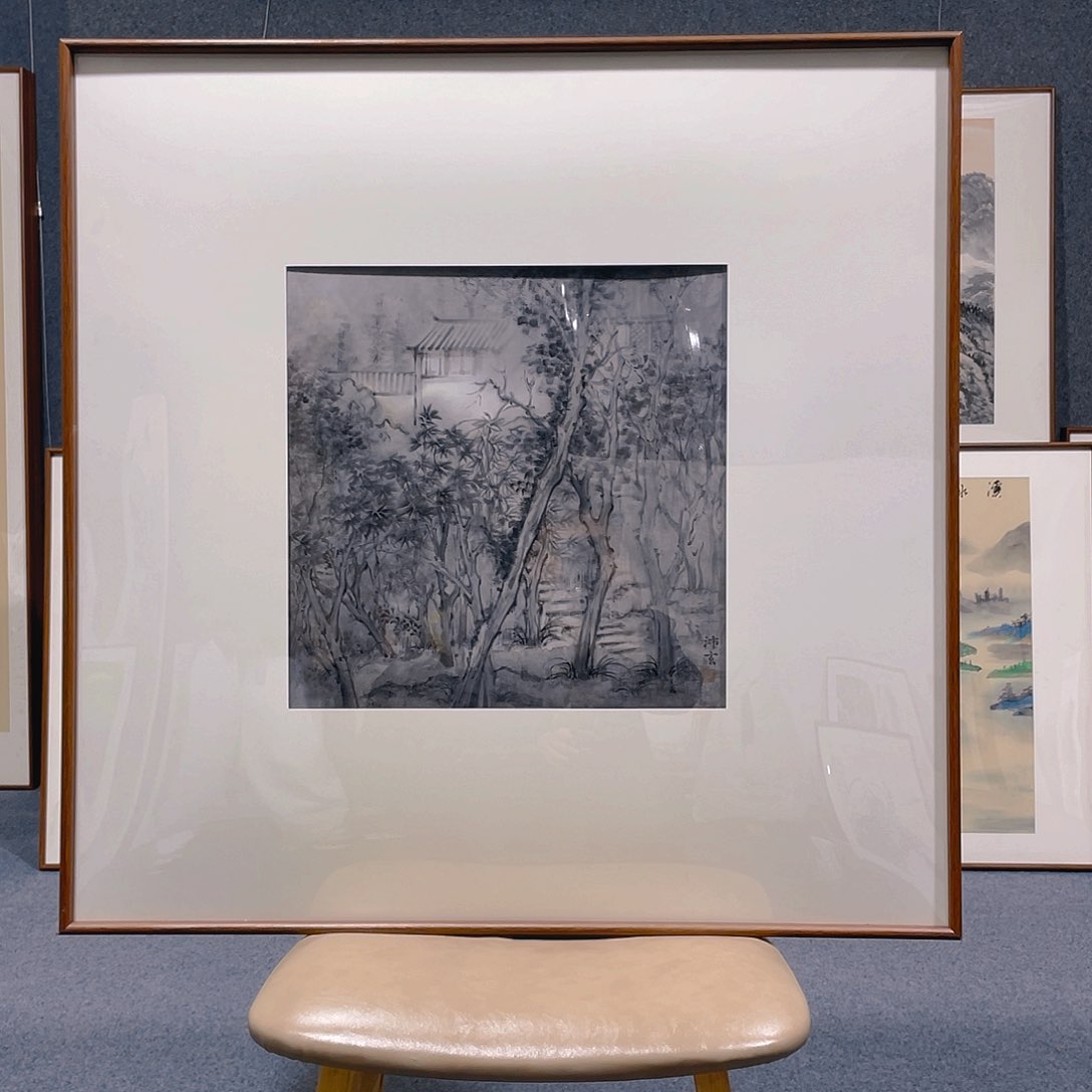 国画手绘作品带框