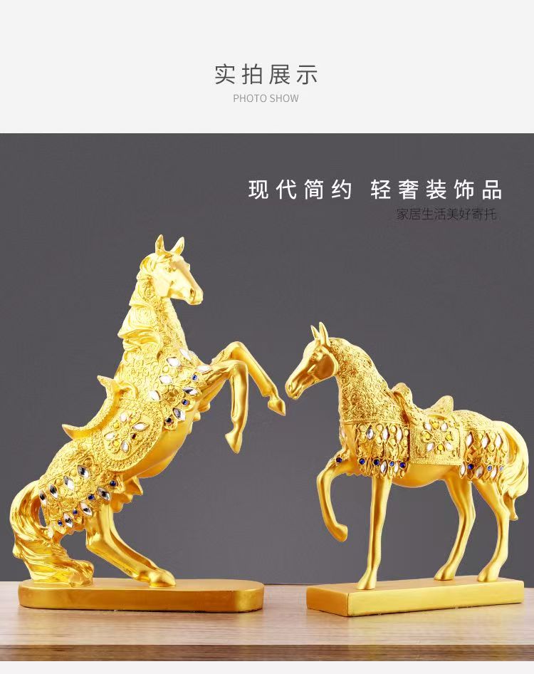 马到成功招财工艺酒柜展示柜创意桌面乔迁客厅装饰品摆件客厅