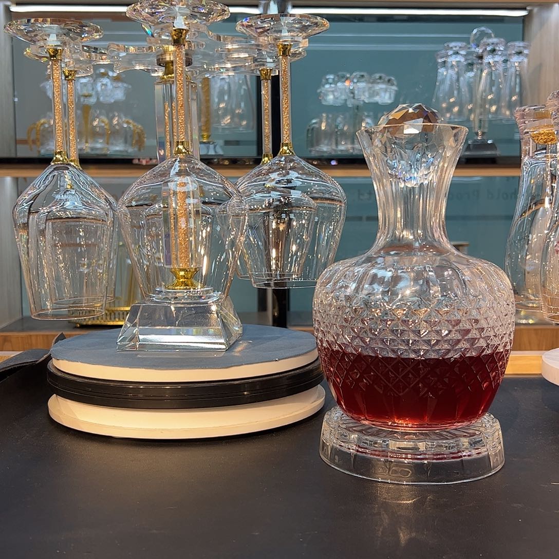 手柄款水晶玻璃红白啤三套