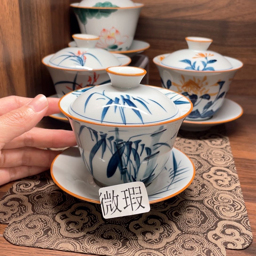 微瑕釉下彩纯手绘