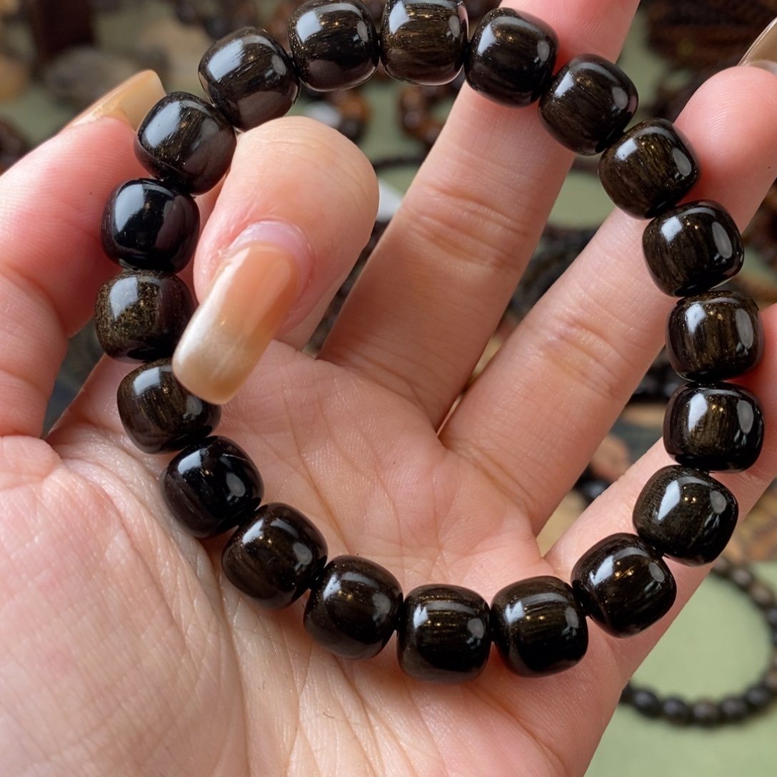 贡木手串/手链那*1011墨绿627