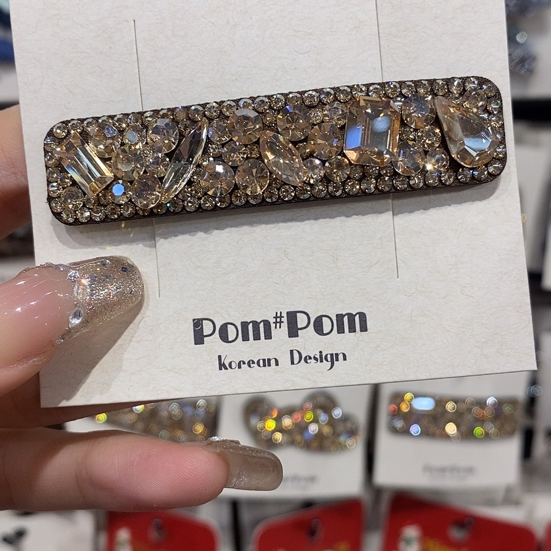 布艺铁合金拜拜夹细长方