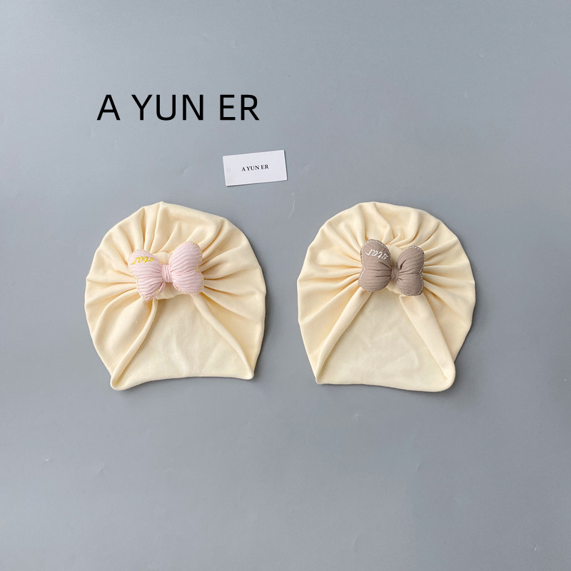 婴儿帽子春秋款新生儿宝宝无骨胎帽印度帽0-3个月初生儿护囟门帽1