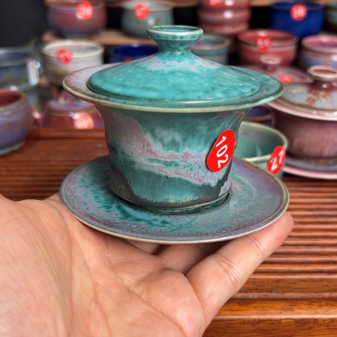 手工制作钧窑茶器