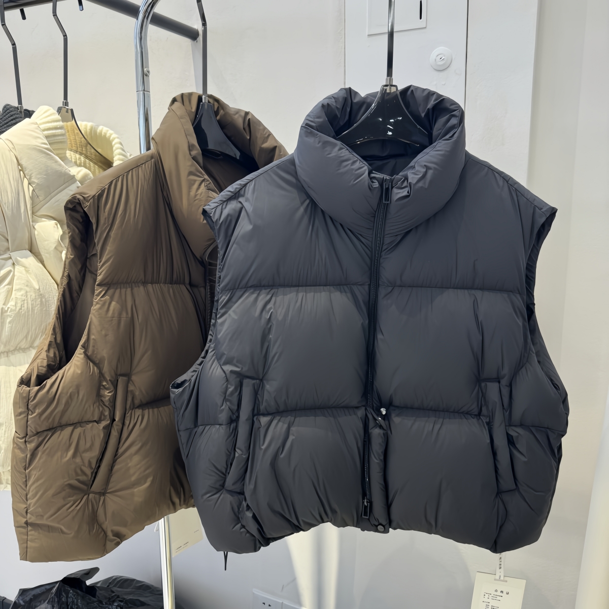 超好看减龄 胖mm大码棉服马甲秋冬女新款短款叠穿立领坎肩外穿607