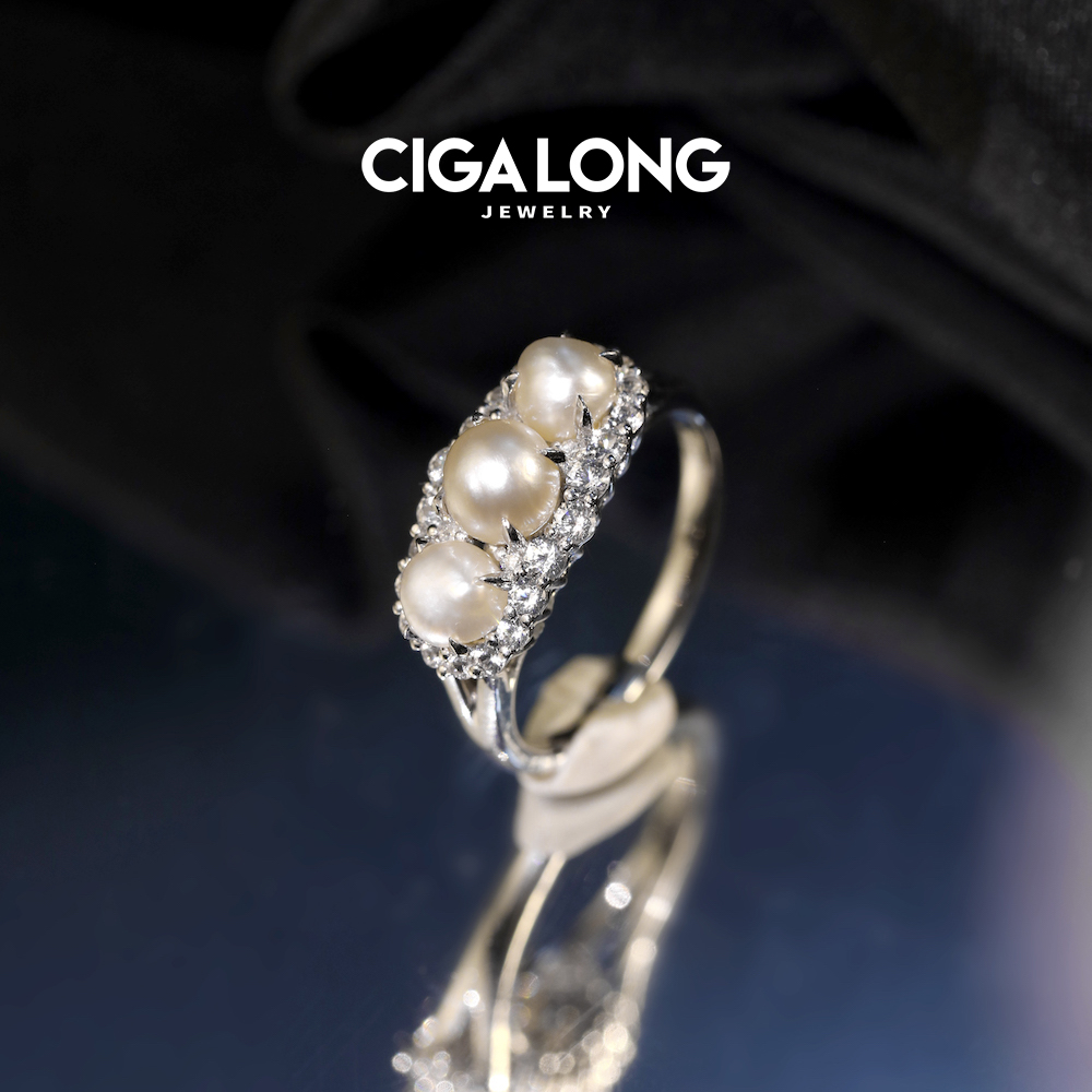 CIGALONG PT950野生珍珠戒指2843