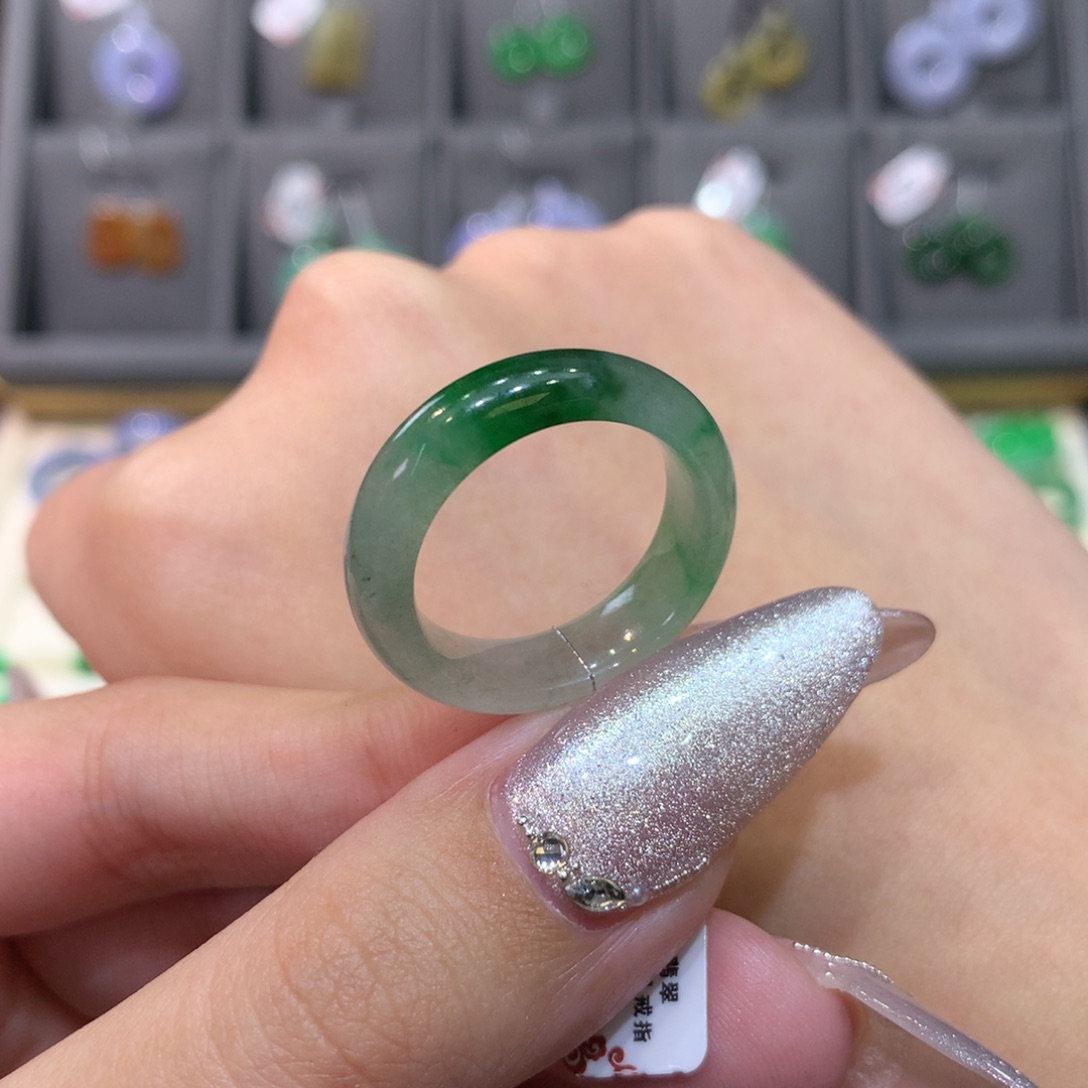 翡翠戒指未镶嵌花*17冰辣色