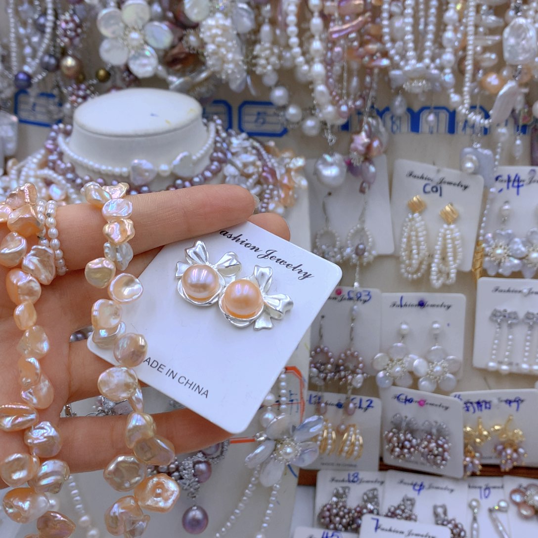 淡水珍珠耳饰银S925镶嵌G****k