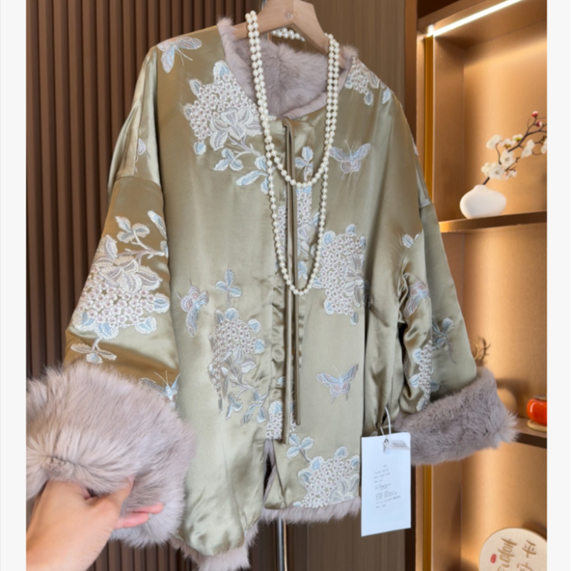 绿婉|新中式重工刺绣双面双穿外套2024D7131-芙姿FZ-园园