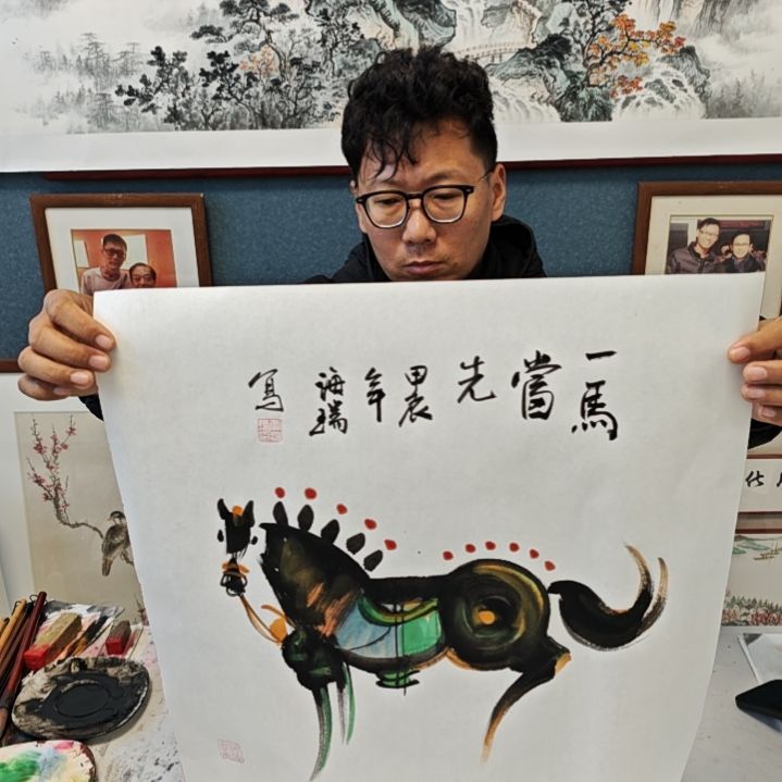 国画贾海瑞老师现场定制