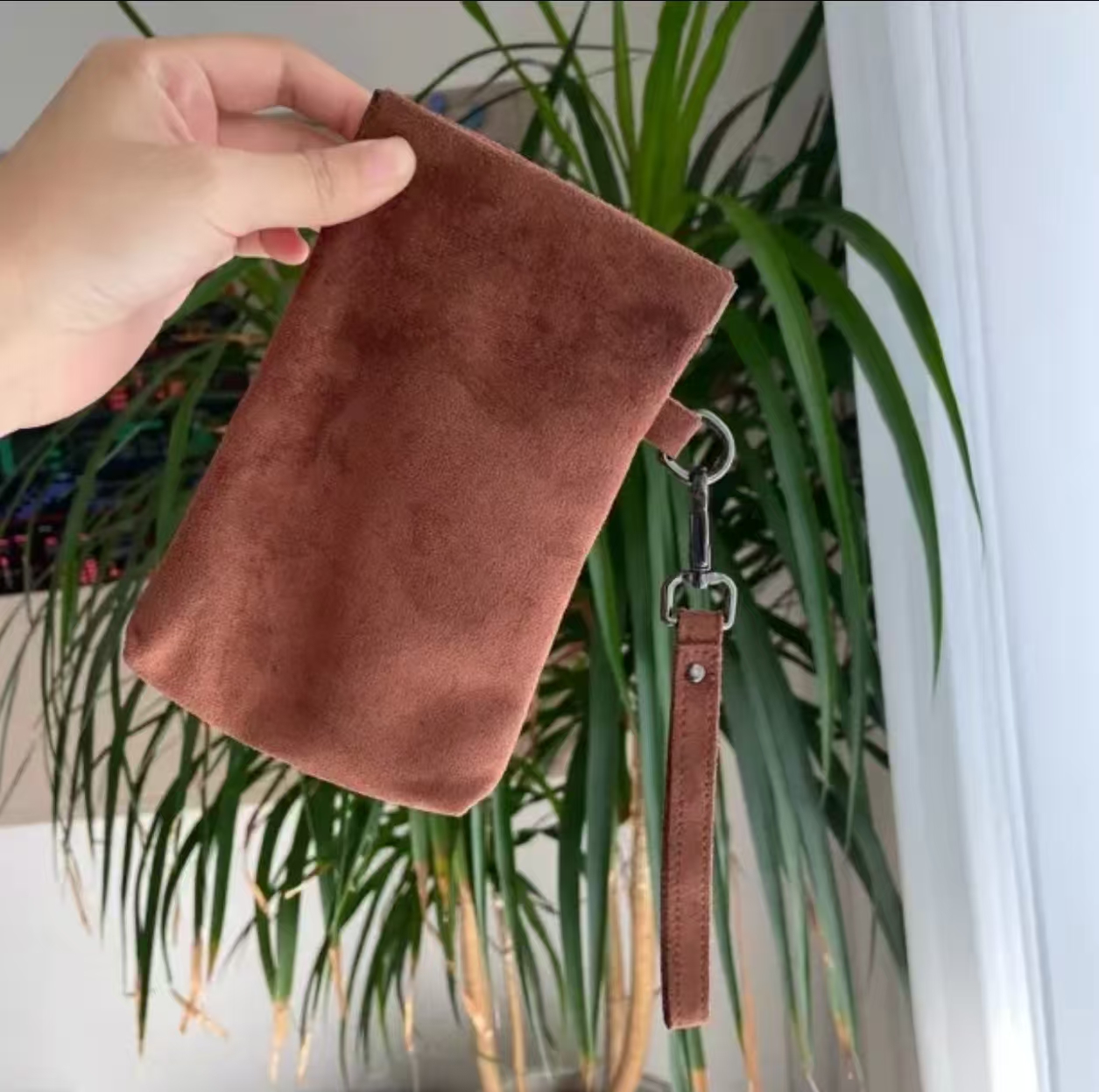 两位斗包 皮革 便携式斗包 长18CM宽11CM 石楠木烟斗斗包