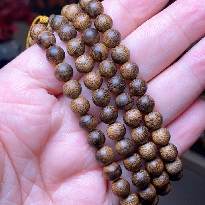 沉香手串越南芽庄黄棋楠瘤疤06×108