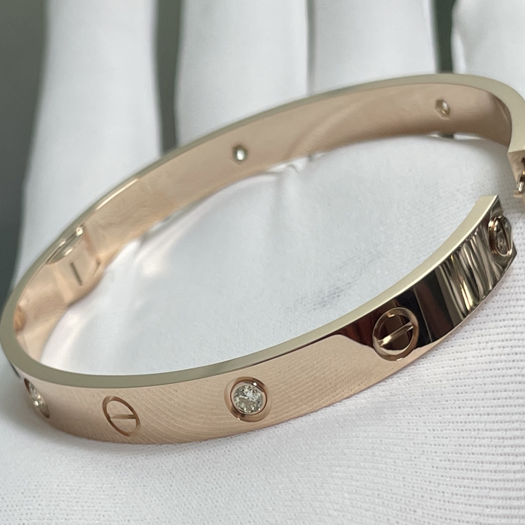 （双12）18k金新四钻手镯宽版钻石 （48小时鉴赏期）   多样性发一件