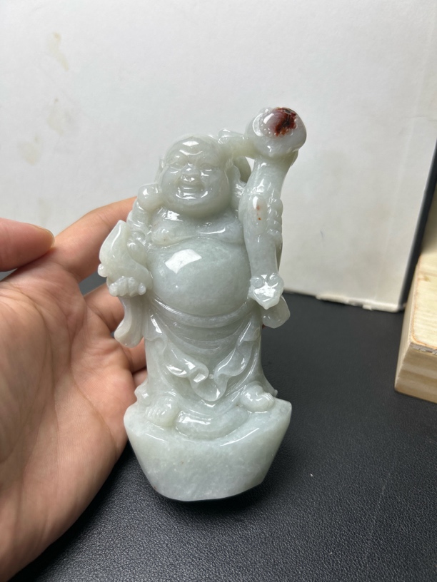 大肚弥勒佛鸿运当头玉石摆件