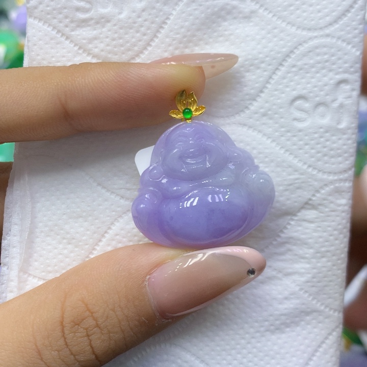 颈饰18K金镶嵌翡翠