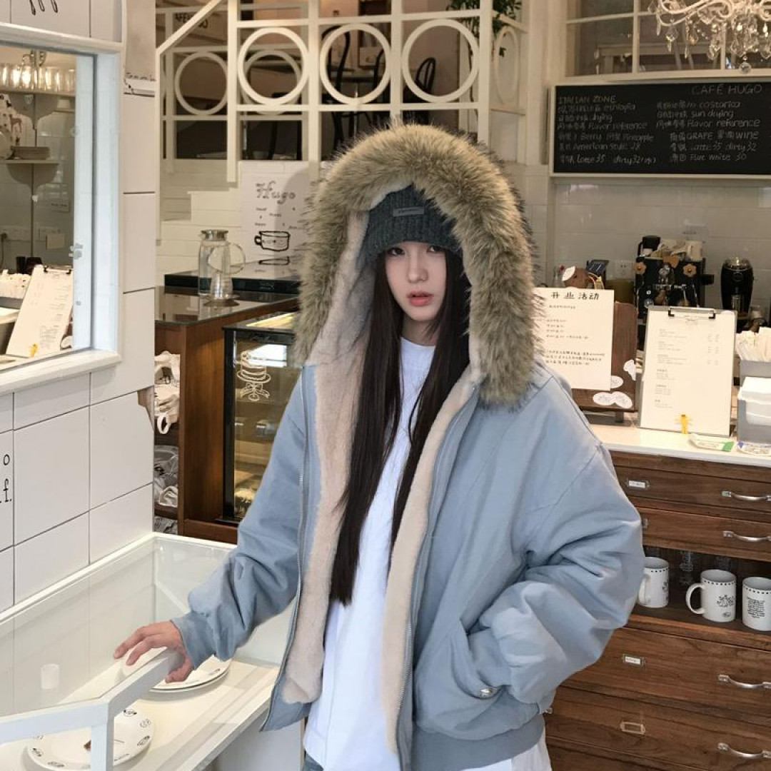 【MAGUA麻瓜】2025座山雕加厚款连帽保暖宽松型棉服1500g大毛领情侣