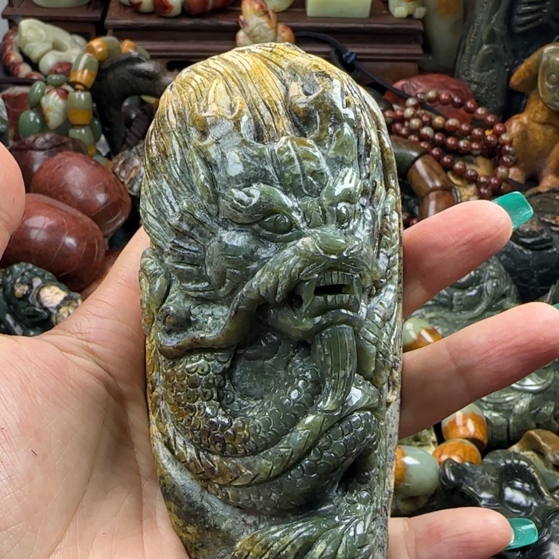 岫岩河磨玉（透闪石质玉）手把未镶嵌